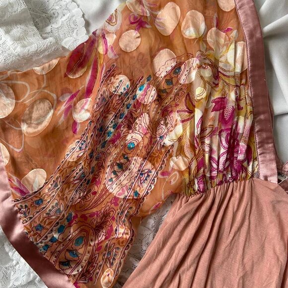 Silk Flutter Sleeve Mini Dress - Picture 2 of 4